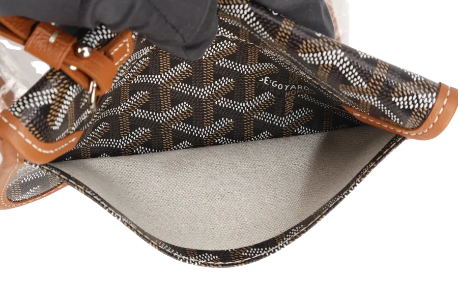 GOYARD SAINT LOUIS GM BAG BLACK AND TAN COLOR WITH DUST COVER