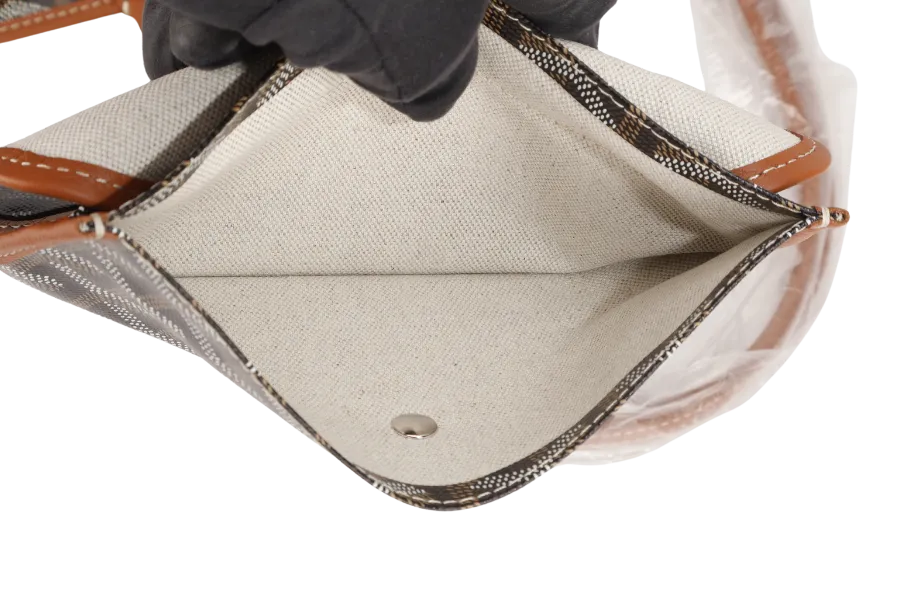 GOYARD SAINT LOUIS GM BAG BLACK AND TAN COLOR WITH DUST COVER