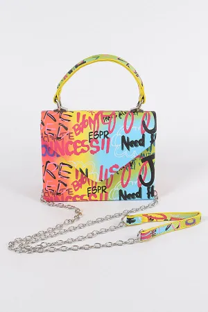 Graffiti Handle Clutch- Multi