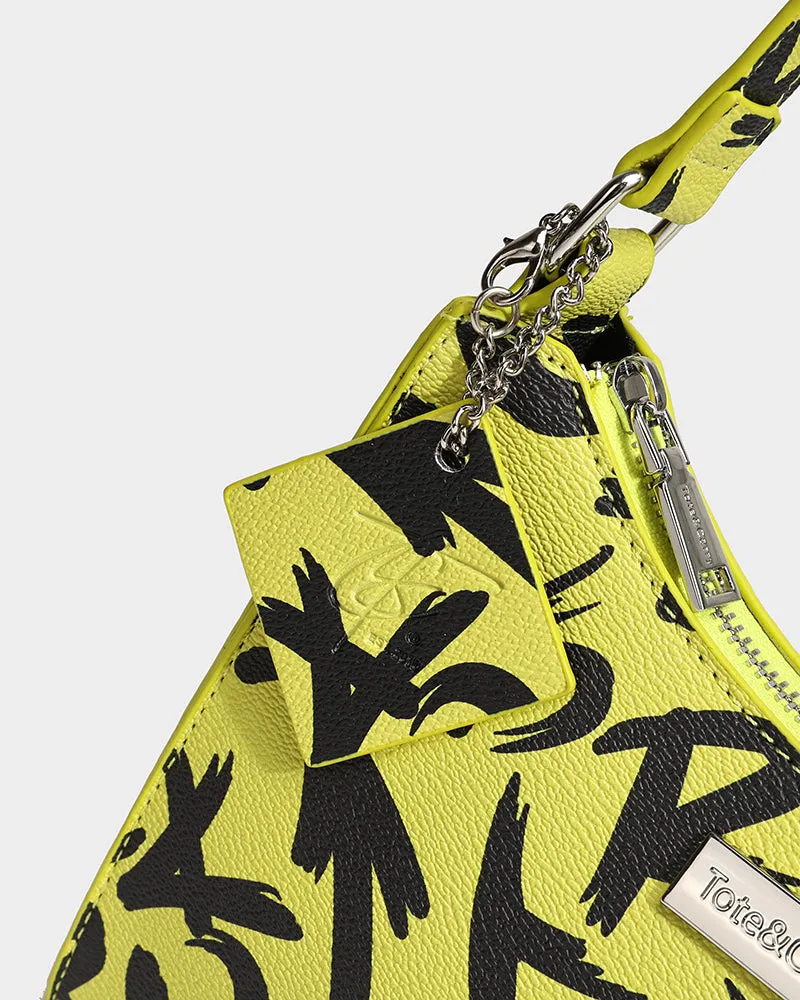 Graffiti Shoulder Bag in Yellow