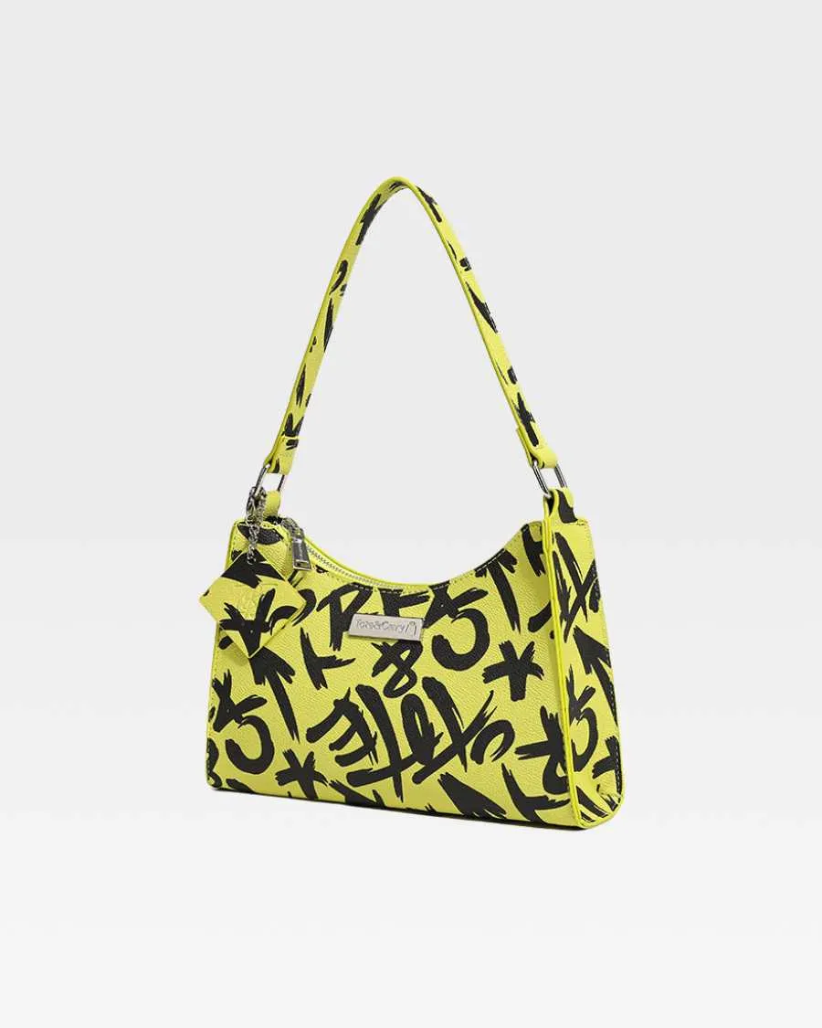 Graffiti Shoulder Bag in Yellow