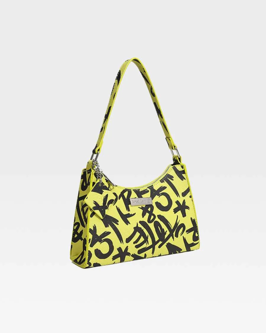 Graffiti Shoulder Bag in Yellow