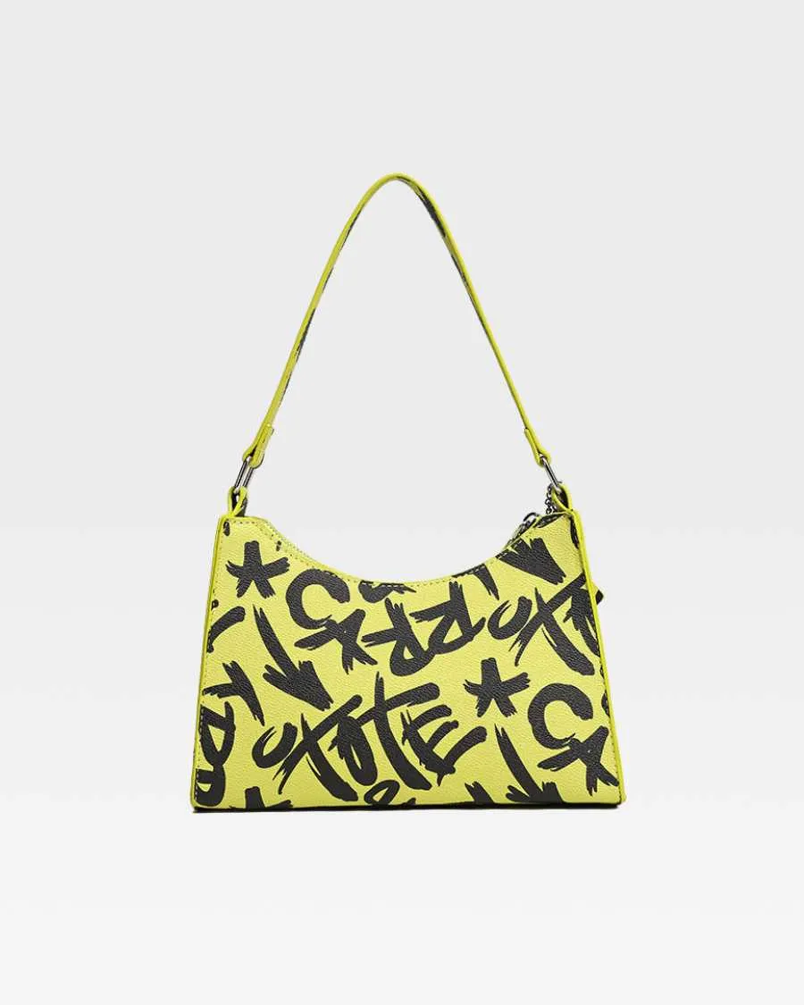 Graffiti Shoulder Bag in Yellow