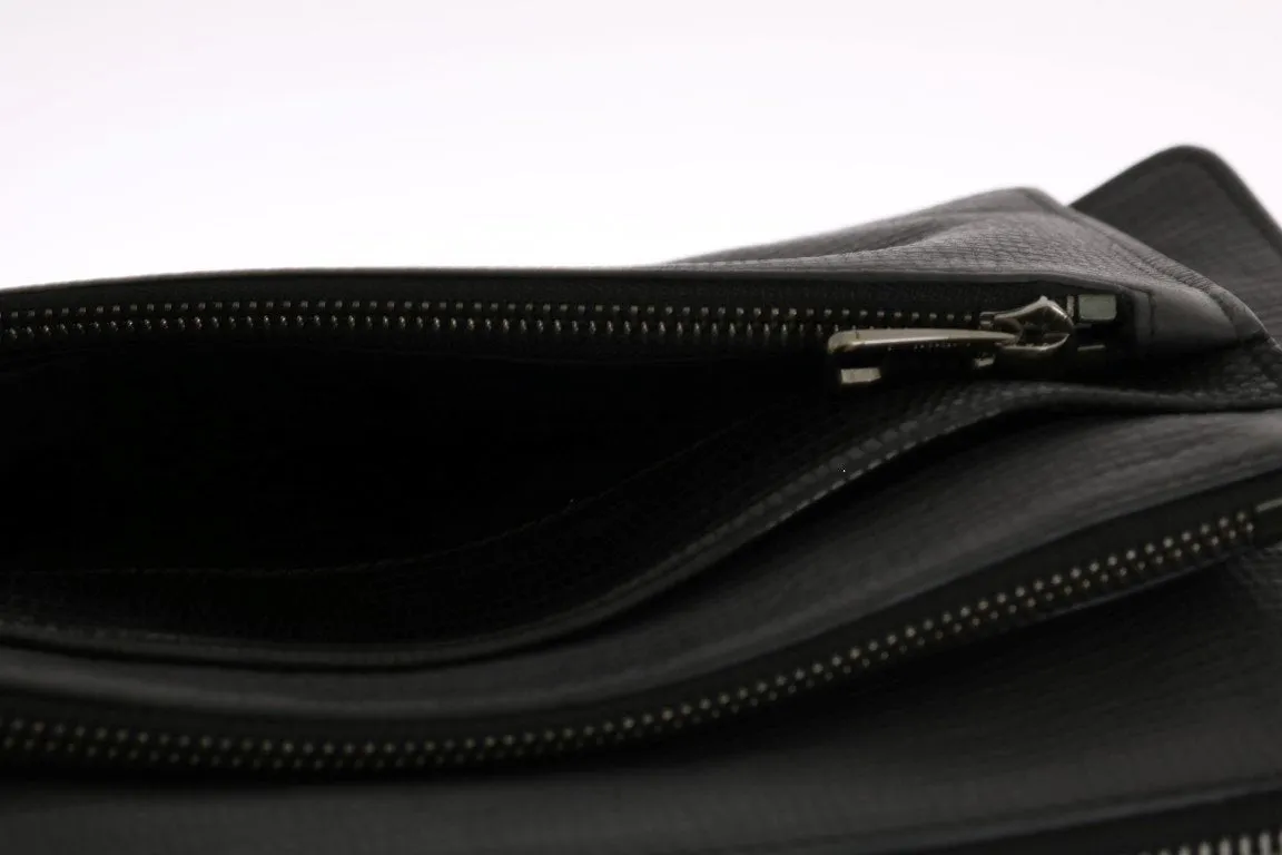 Gray Lizard Leather Wristlet Messenger Bag
