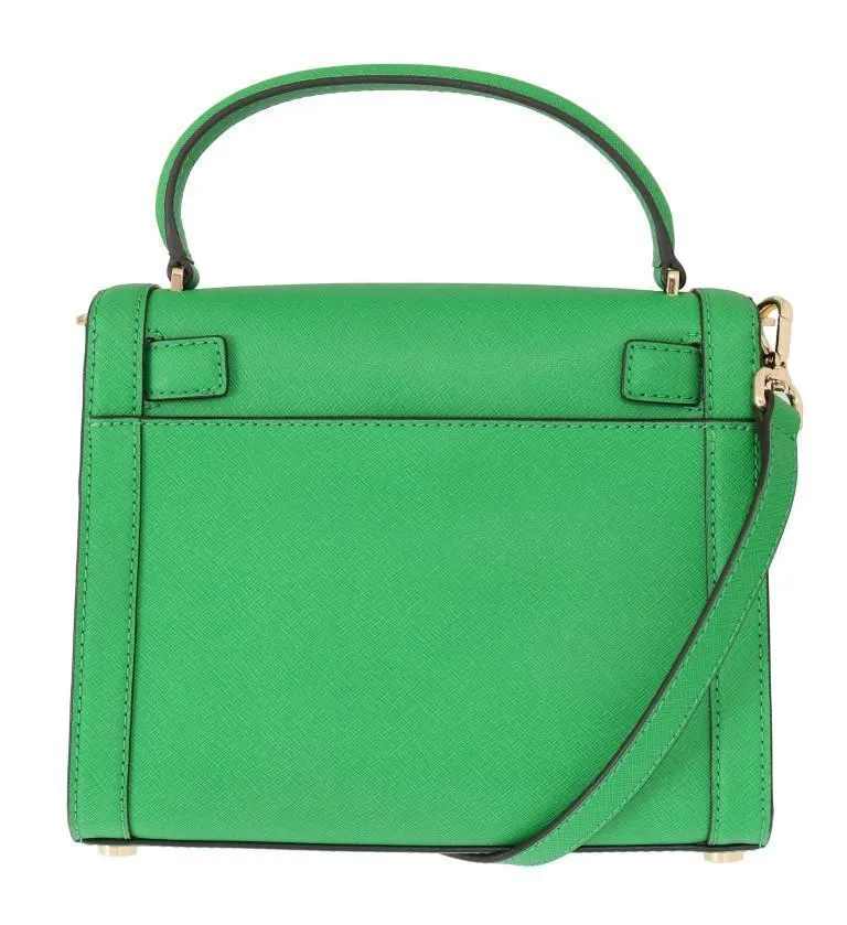 Green DILLON Studded Leather Messenger Bag