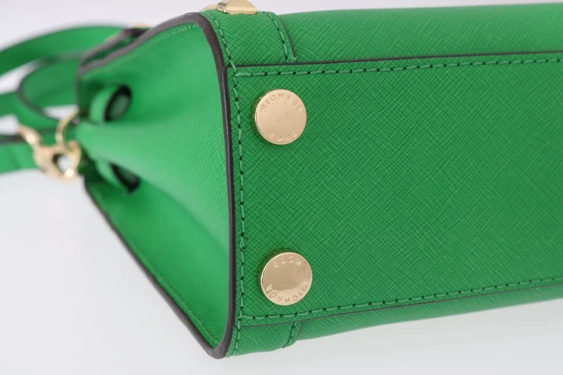 Green DILLON Studded Leather Messenger Bag
