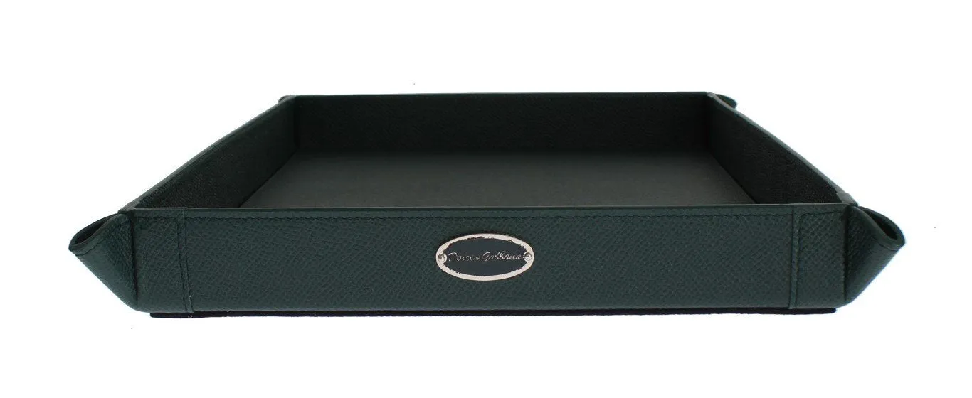 Green Leather Phone Tray, Catchall, Valet, Key, Wallet, Card, Tray, Plate
