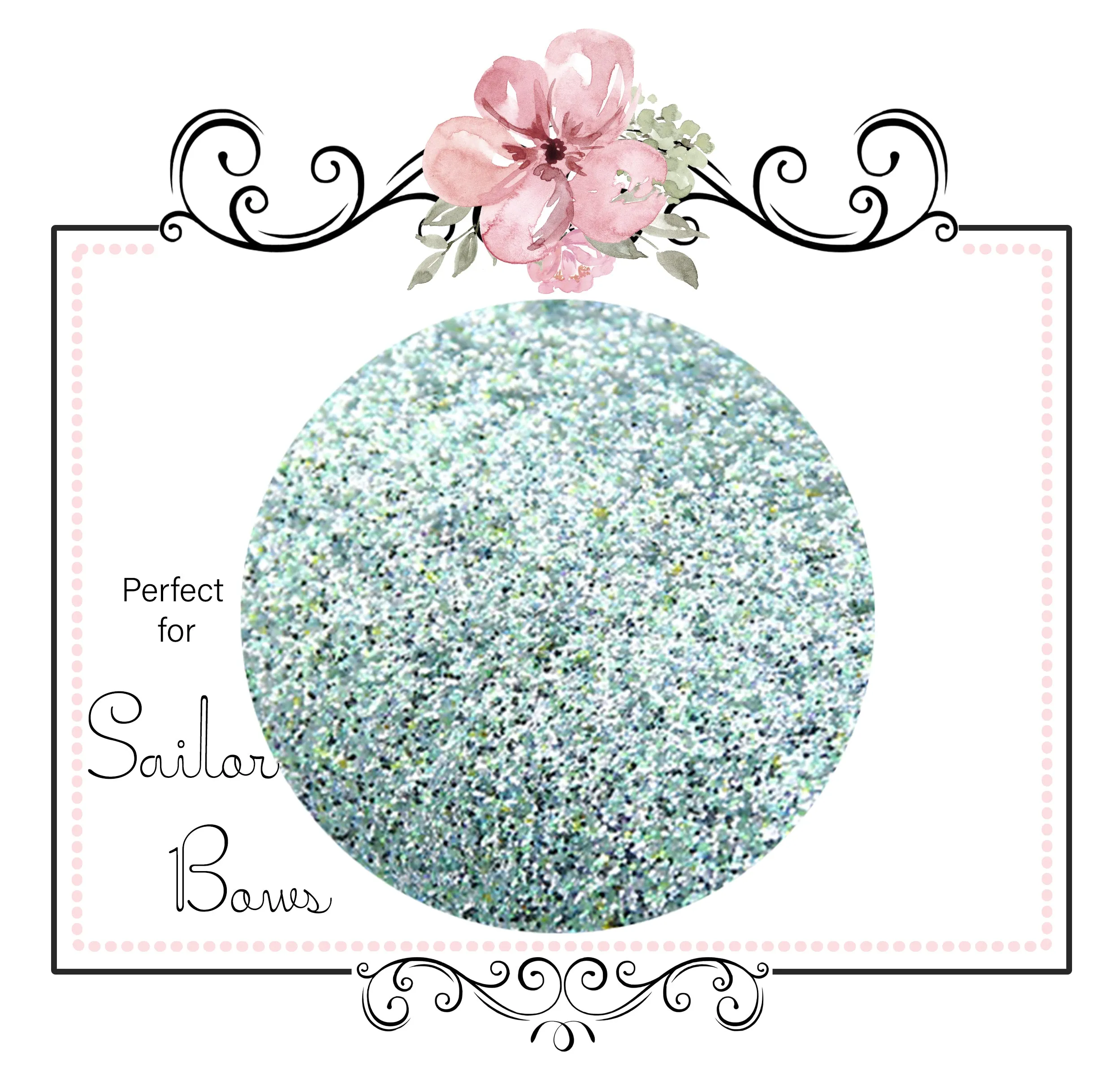 Green Sapphire ~ Soft Medium Glitter Sailor Bow Fabric Faux Leather Sheets