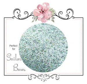 Green Sapphire ~ Soft Medium Glitter Sailor Bow Fabric Faux Leather Sheets
