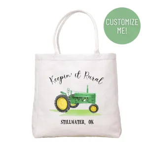 Green Tractor Tote Bag