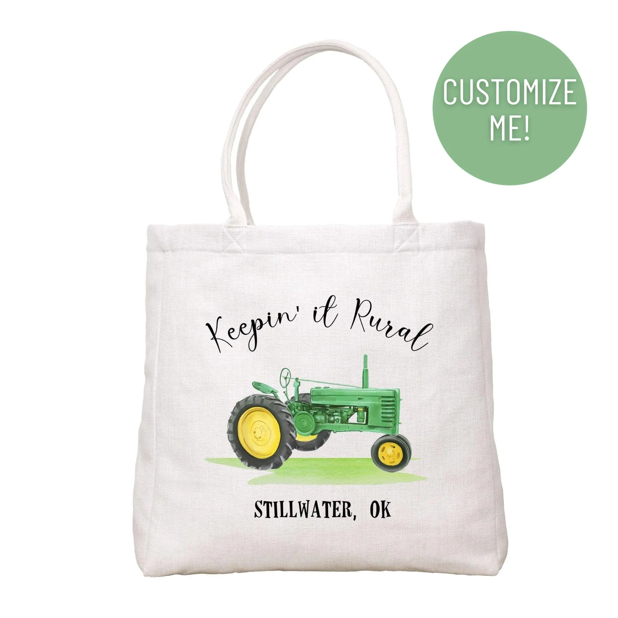 Green Tractor Tote Bag