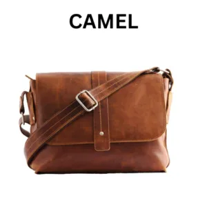 Greenwood Vintage Leather Messenger Bag - Camel