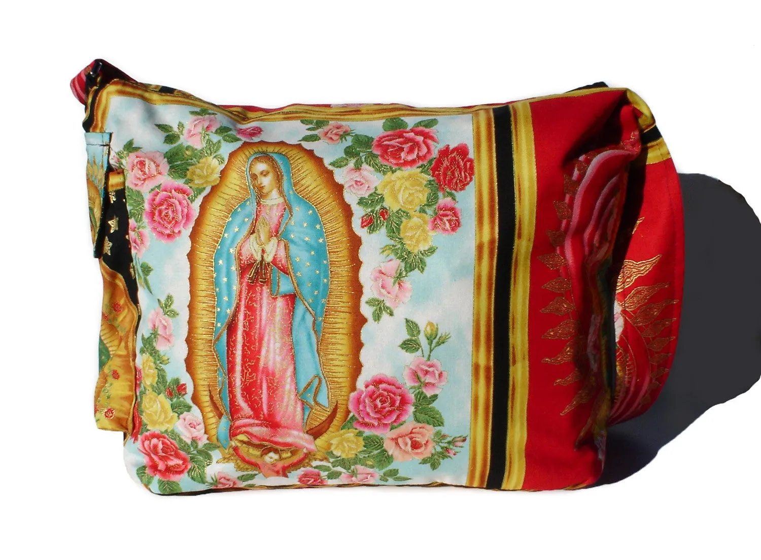 Guadalupe, Virgin Mary Mexican Art Messenger Bag #MB535