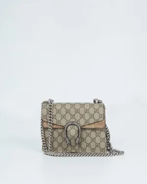 Gucci Beige Canvas & Suede Mini Dionysus Chain Bag