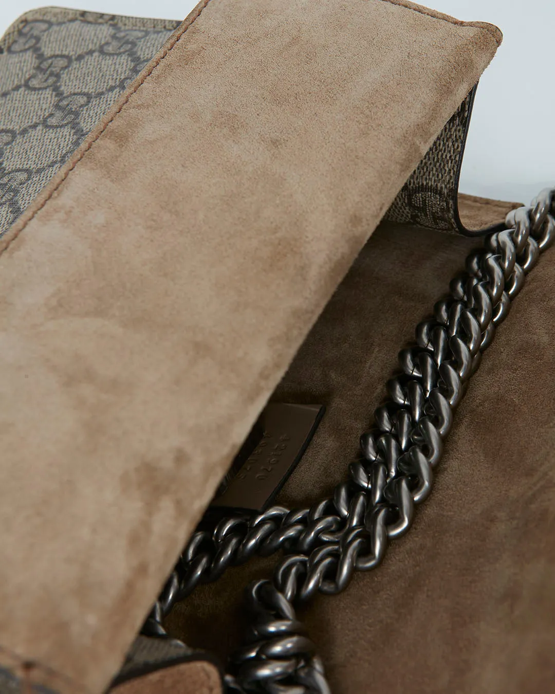 Gucci Beige Canvas & Suede Mini Dionysus Chain Bag