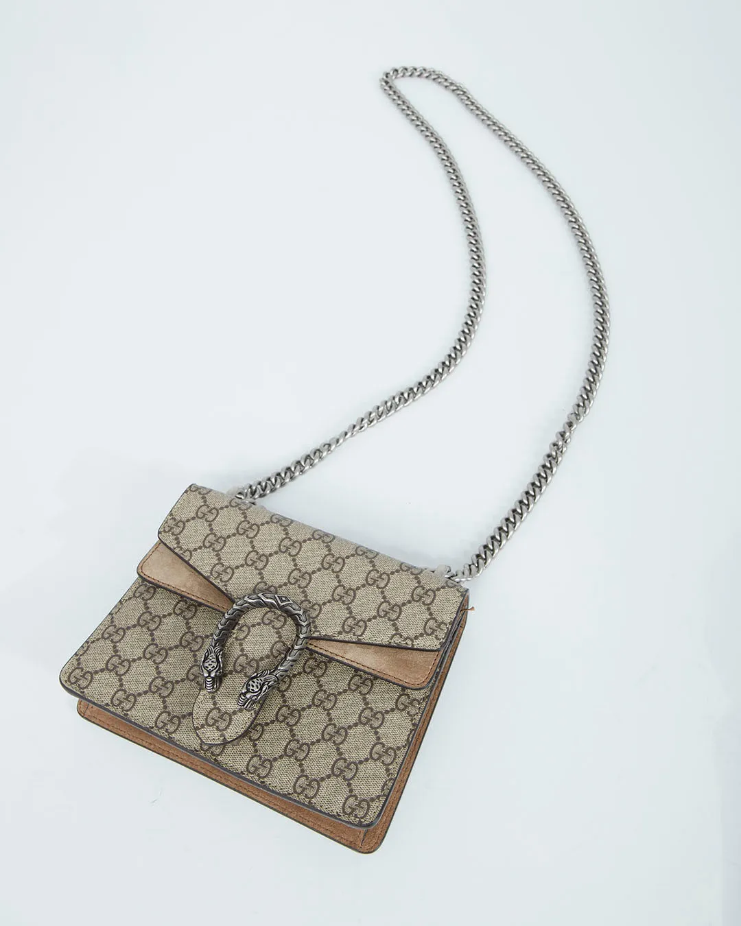 Gucci Beige Canvas & Suede Mini Dionysus Chain Bag
