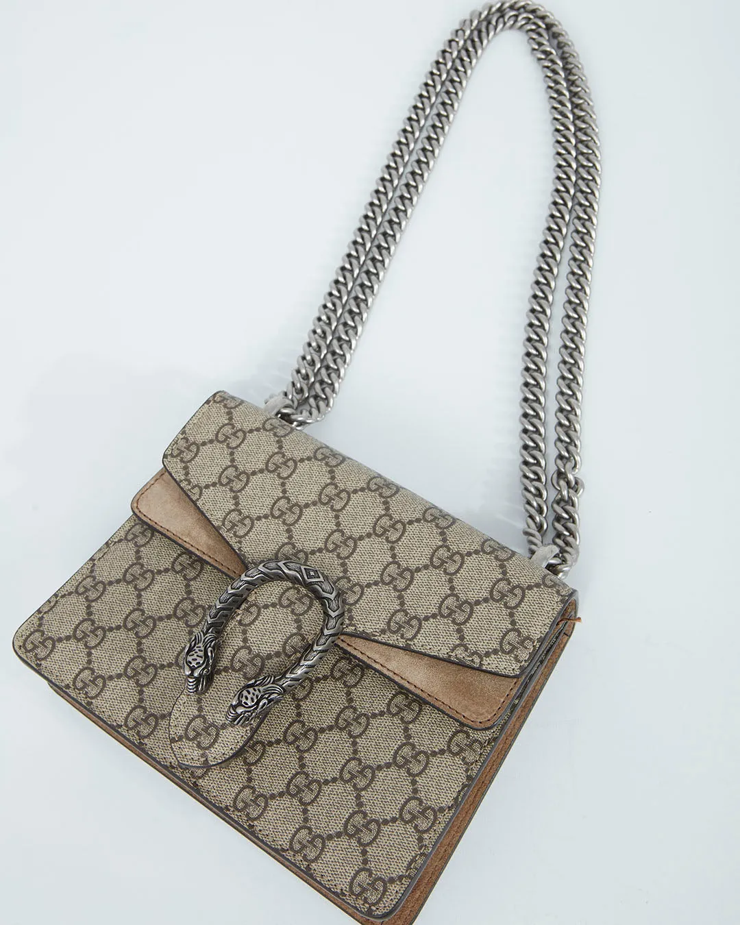 Gucci Beige Canvas & Suede Mini Dionysus Chain Bag