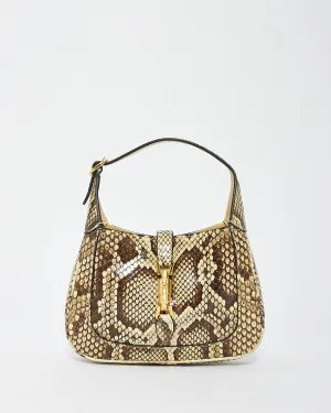 Gucci Beige/Brown Python Skin Leather Mini Jackie 1961 Bag