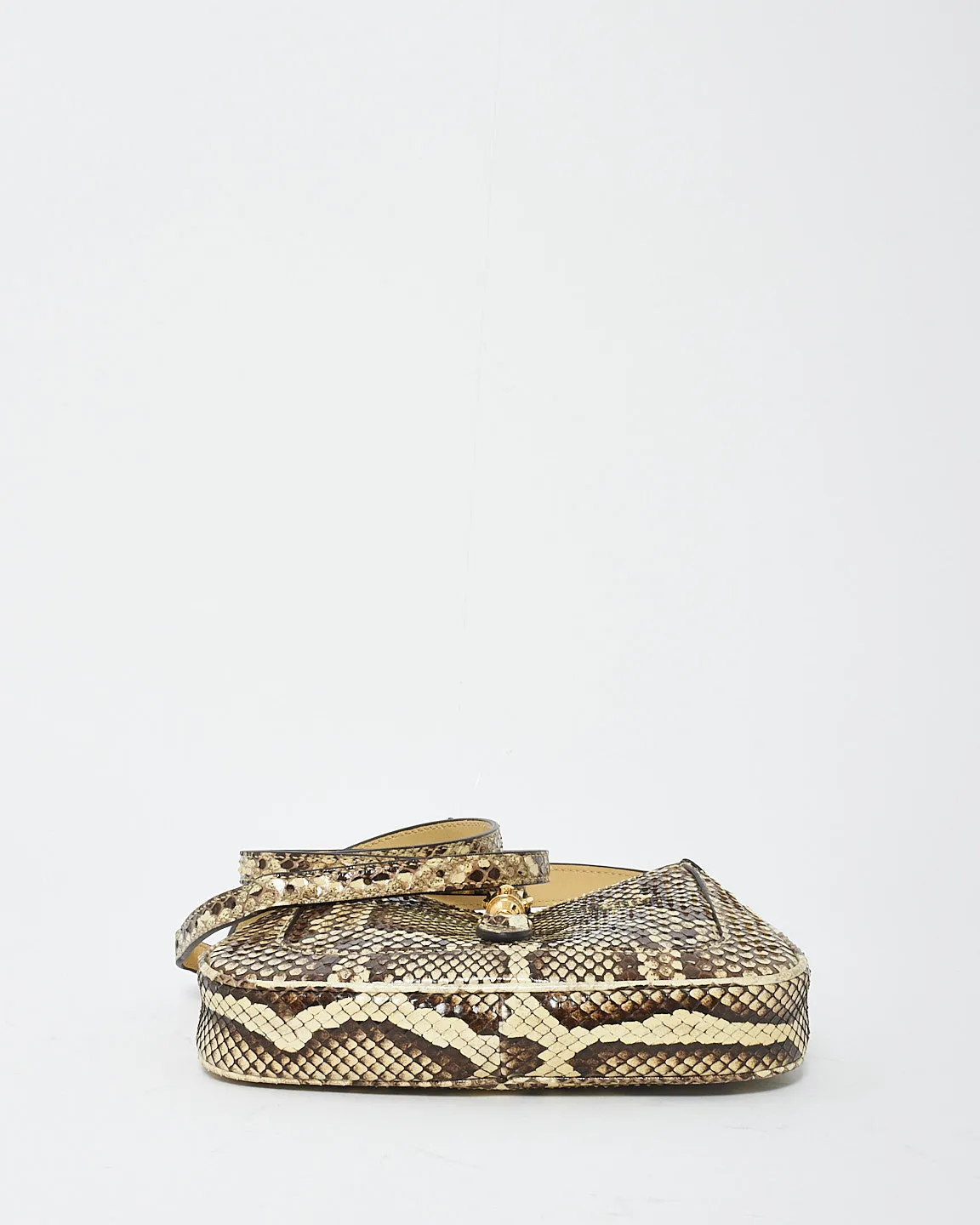 Gucci Beige/Brown Python Skin Leather Mini Jackie 1961 Bag