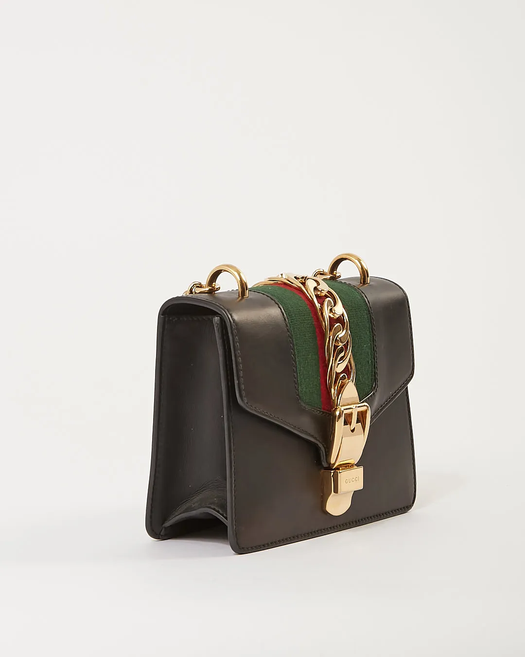 Gucci Black Calfskin Sylvie Mini Shoulder Bag