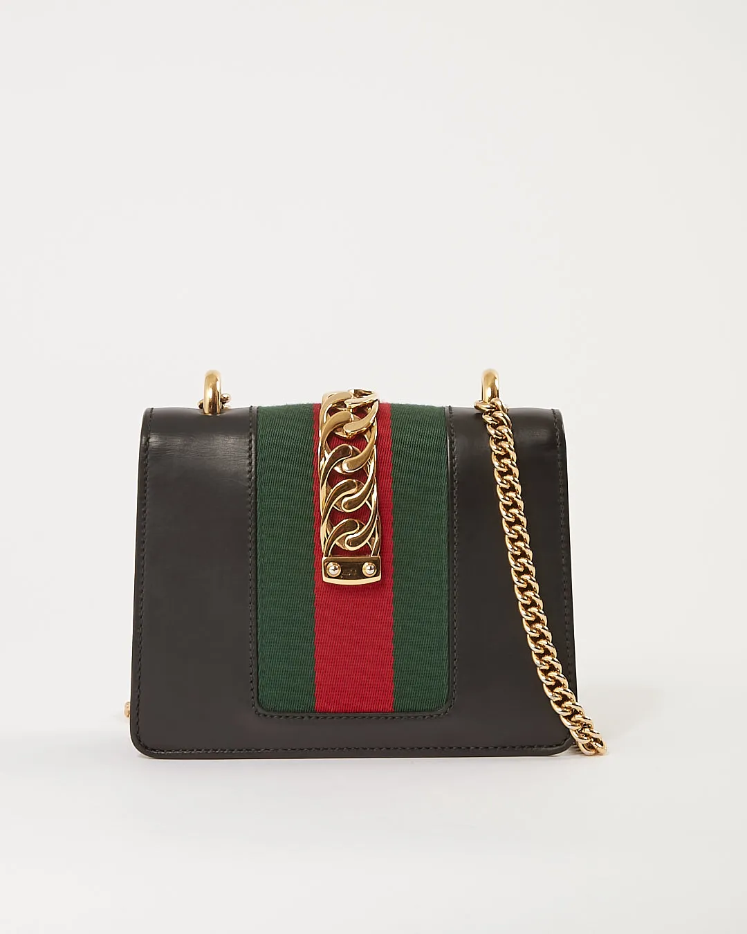 Gucci Black Calfskin Sylvie Mini Shoulder Bag