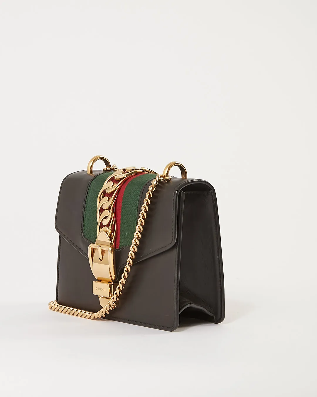 Gucci Black Calfskin Sylvie Mini Shoulder Bag