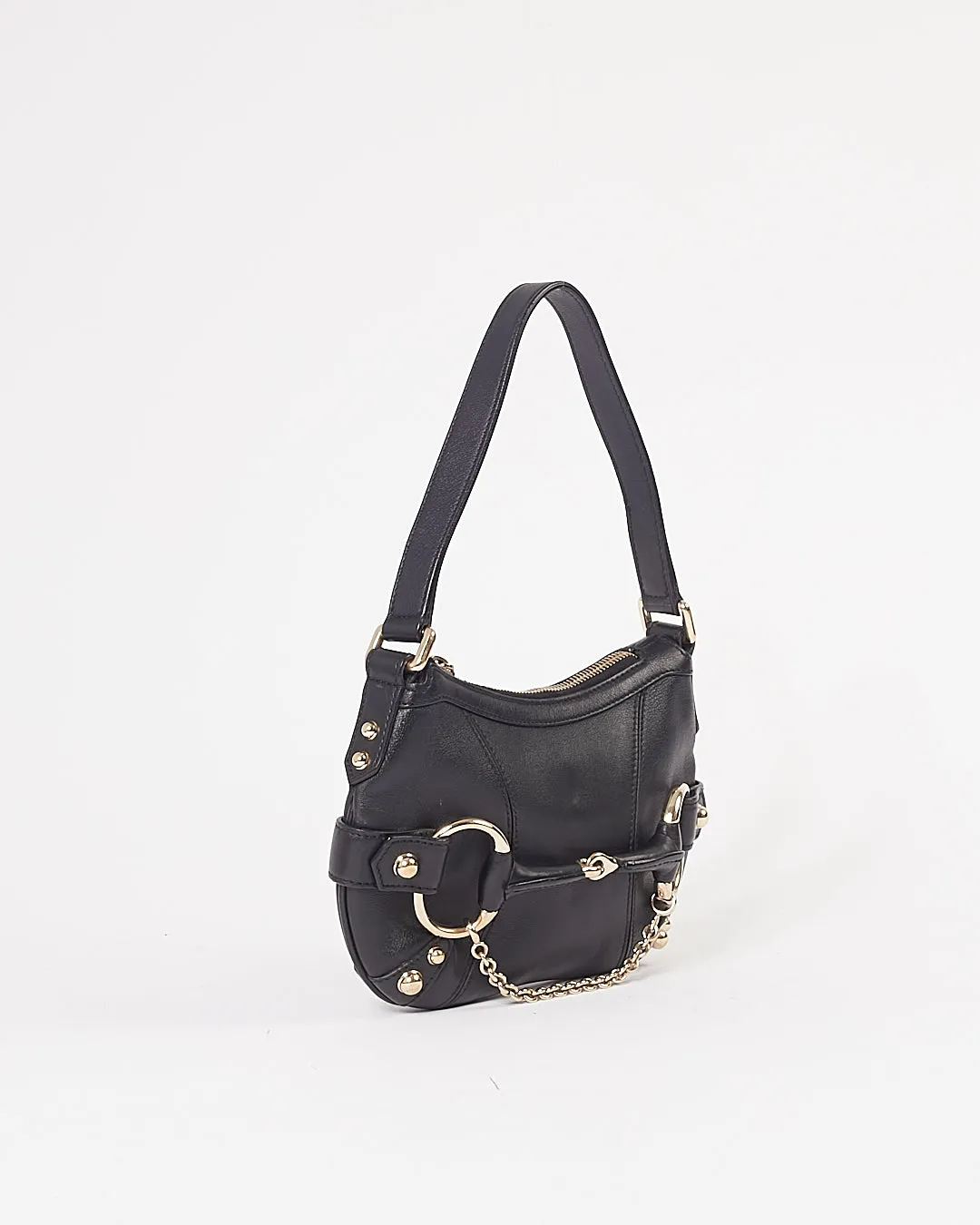 Gucci Black Horsebit Small Shoulder Bag
