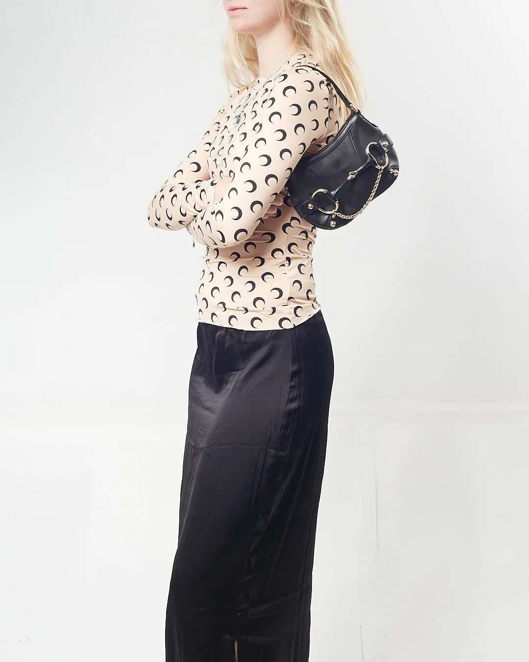 Gucci Black Horsebit Small Shoulder Bag
