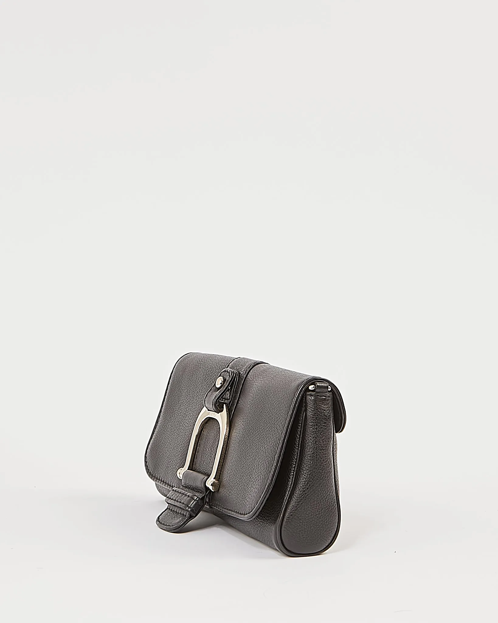 Gucci Black Pebbled Leather Chain Shoulder Bag