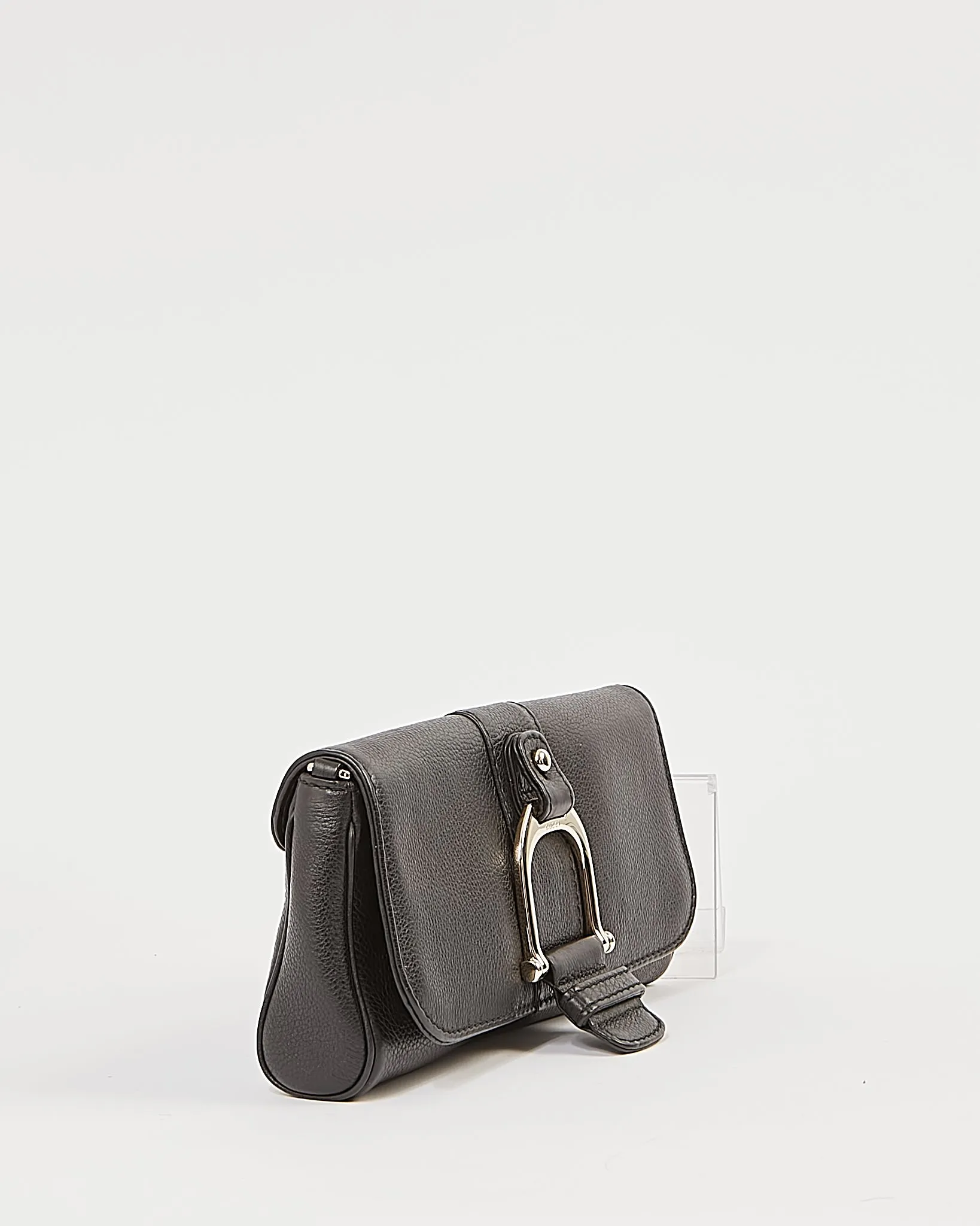 Gucci Black Pebbled Leather Chain Shoulder Bag