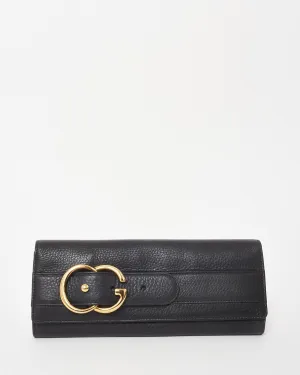 Gucci Black Pebbled Leather Romy Clutch