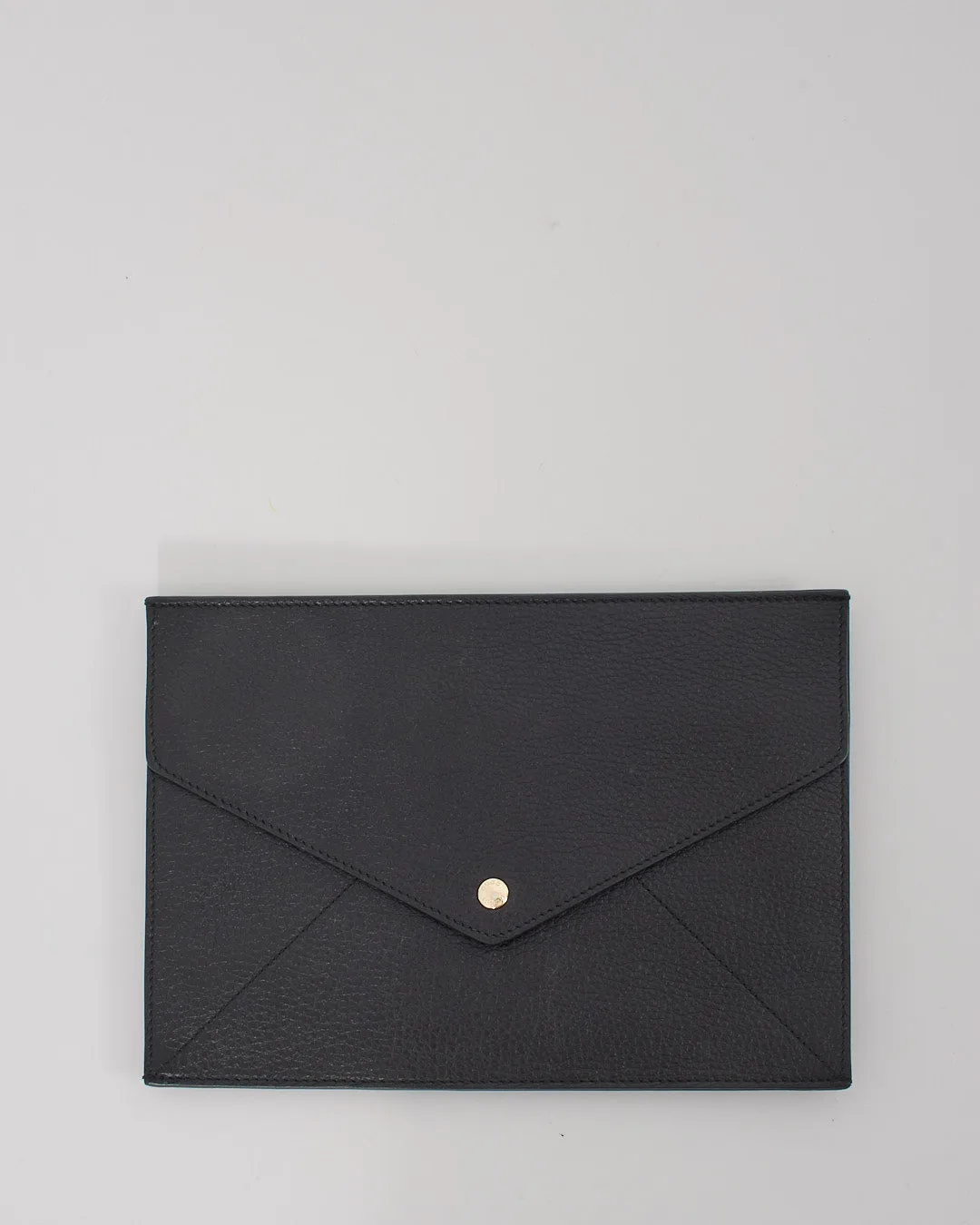 Gucci Black Pebbled Leather Soho Envelope Pouch Clutch