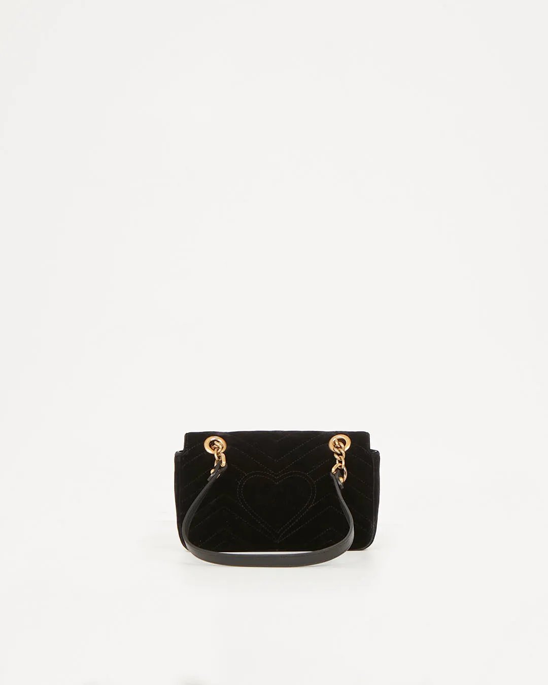 Gucci Black Velvet Mini Marmont 2.0 Shoulder Bag