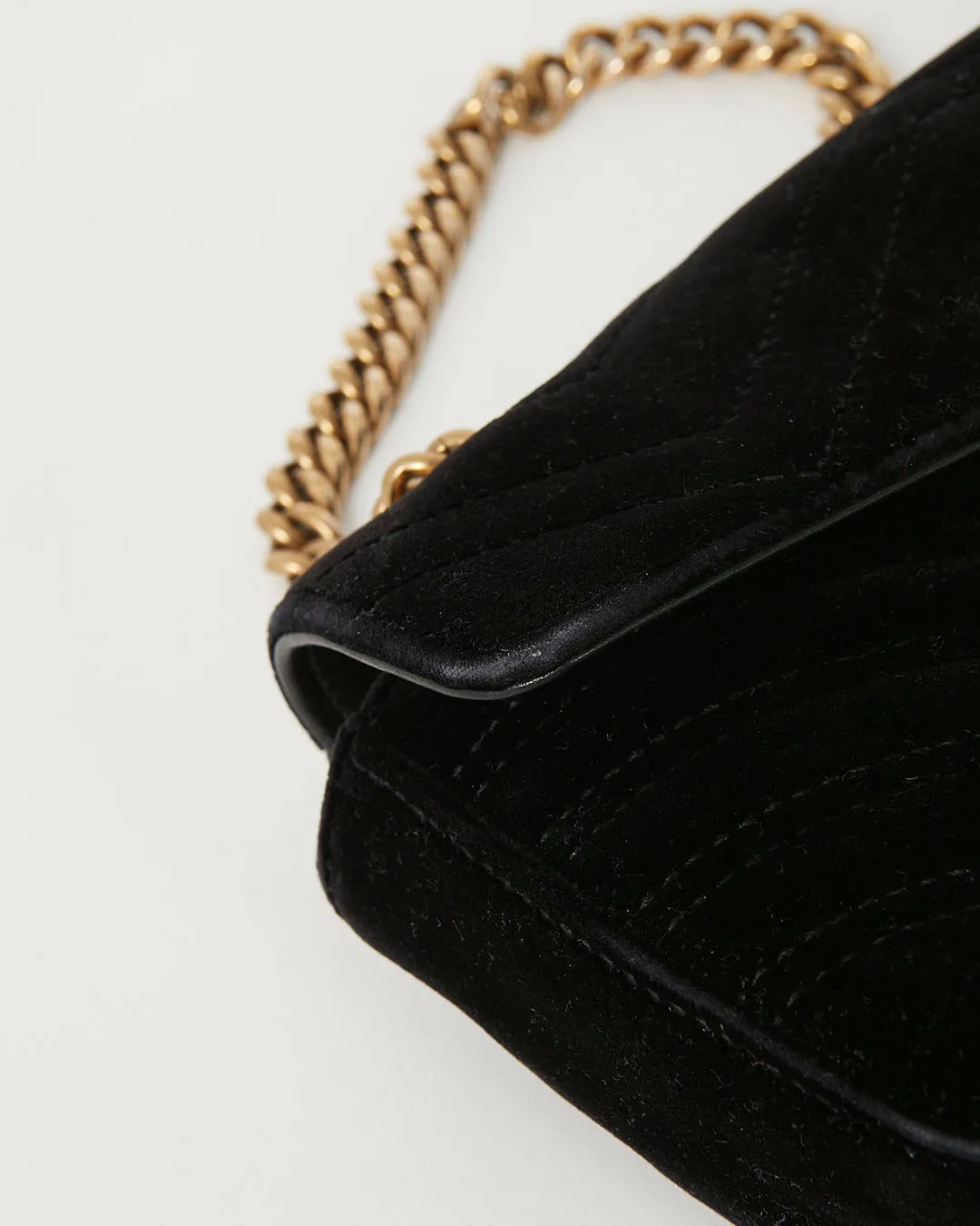 Gucci Black Velvet Mini Marmont 2.0 Shoulder Bag