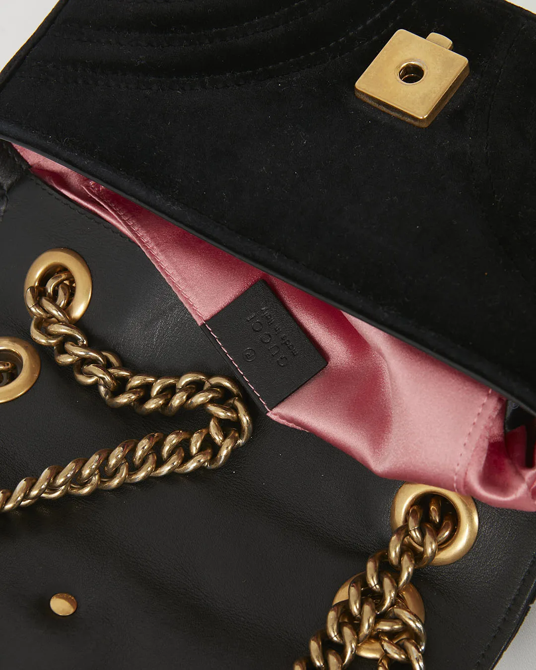 Gucci Black Velvet Mini Marmont 2.0 Shoulder Bag