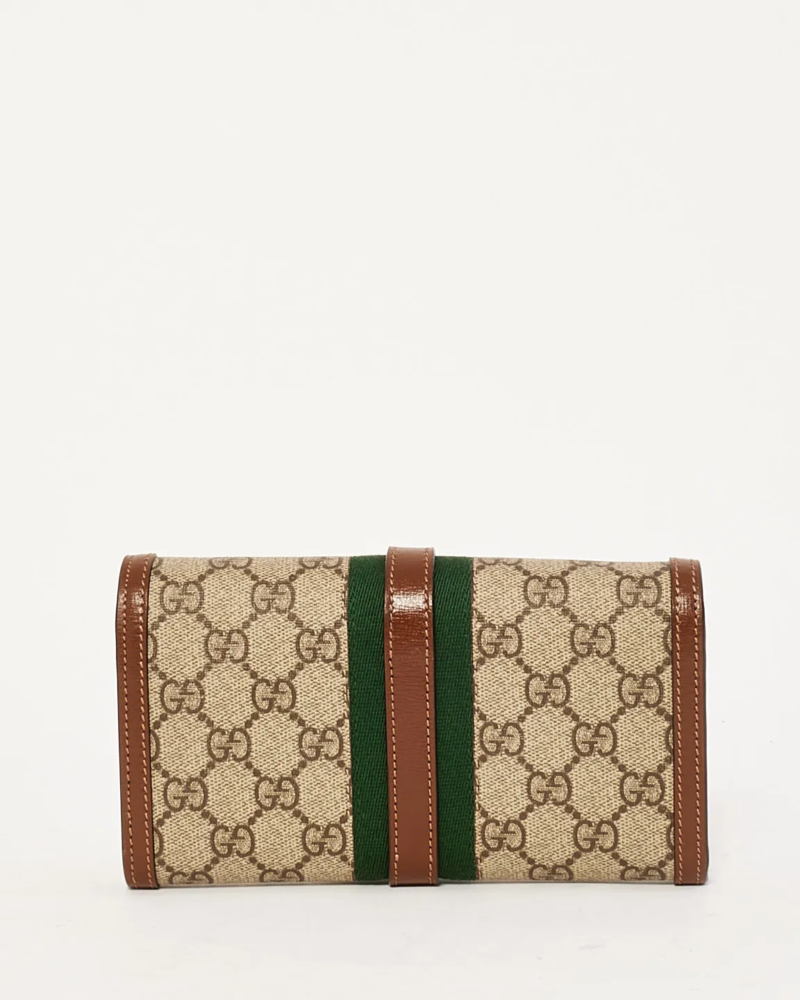 Gucci Brown Canvas Jackie 1961 Chain Wallet
