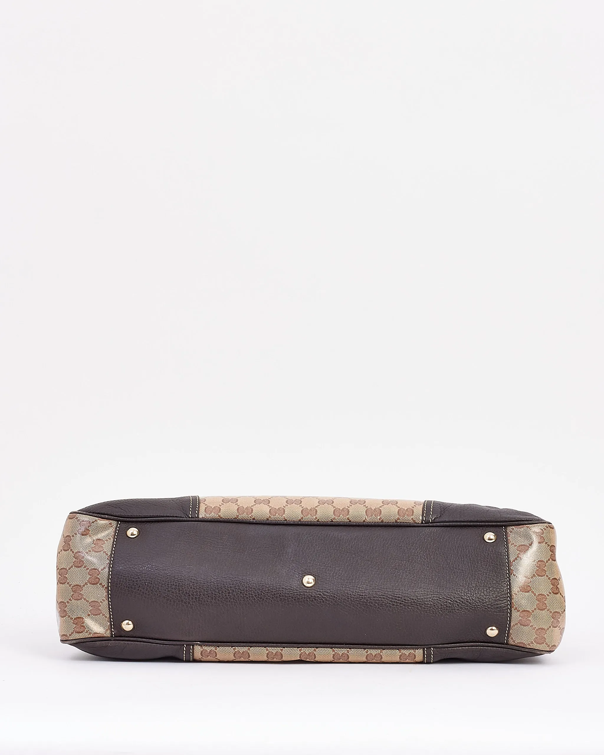 Gucci Brown GG Supreme Canvas Large Crystal Tote