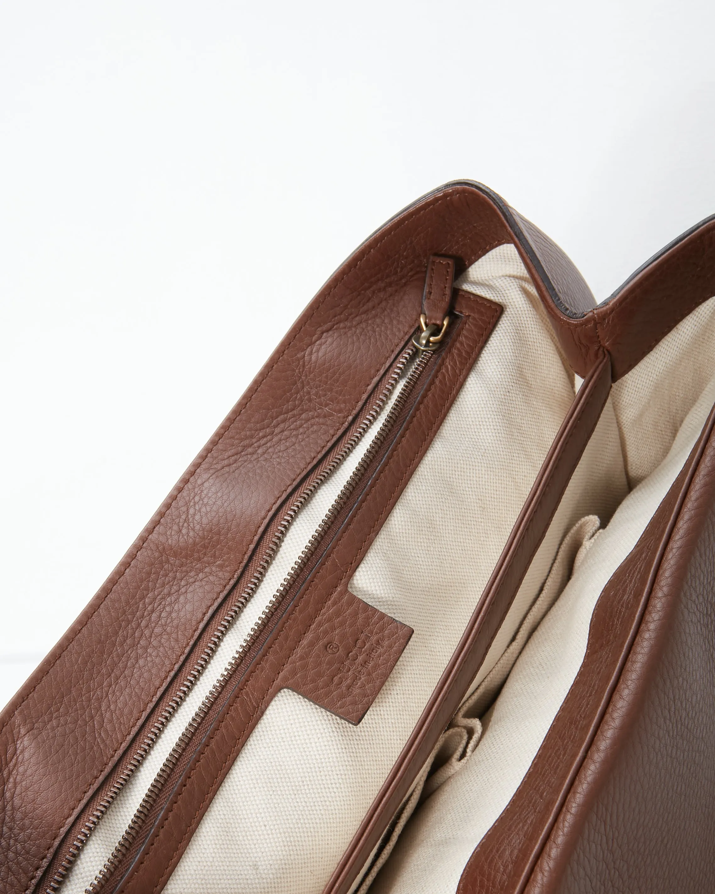 Gucci Brown Leather Marmont Messenger Shoulder Bag