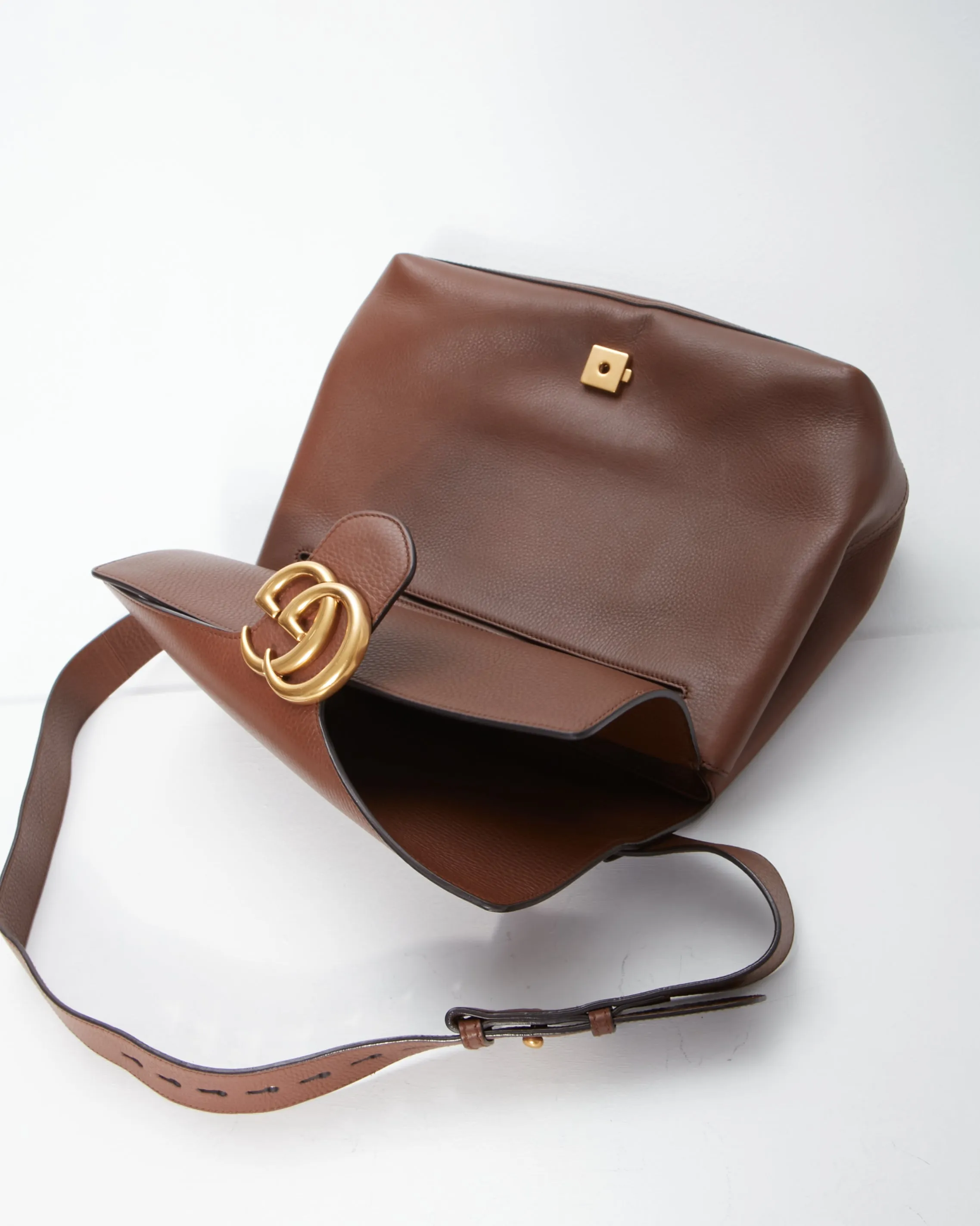 Gucci Brown Leather Marmont Messenger Shoulder Bag
