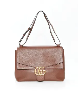 Gucci Brown Leather Marmont Messenger Shoulder Bag