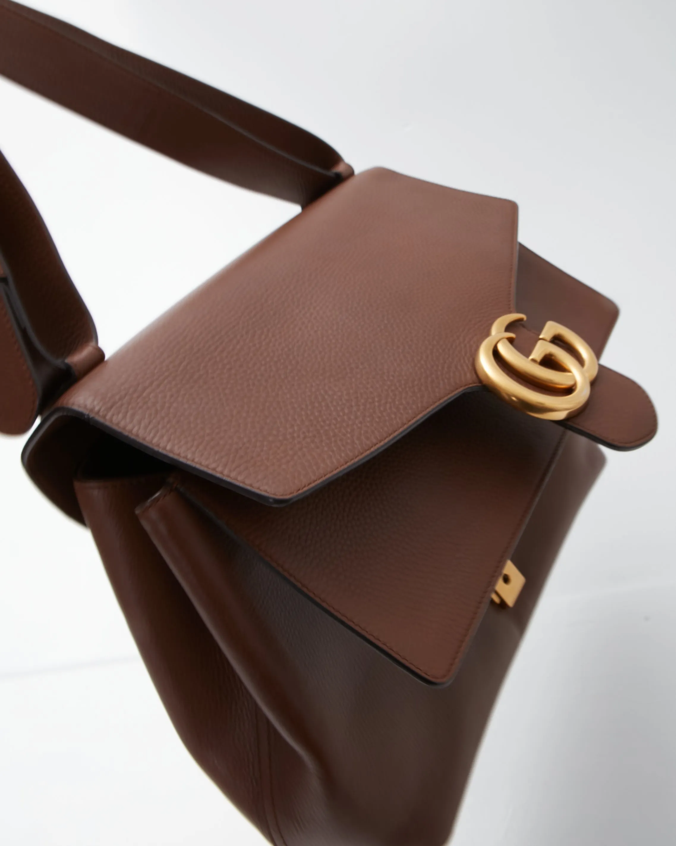 Gucci Brown Leather Marmont Messenger Shoulder Bag