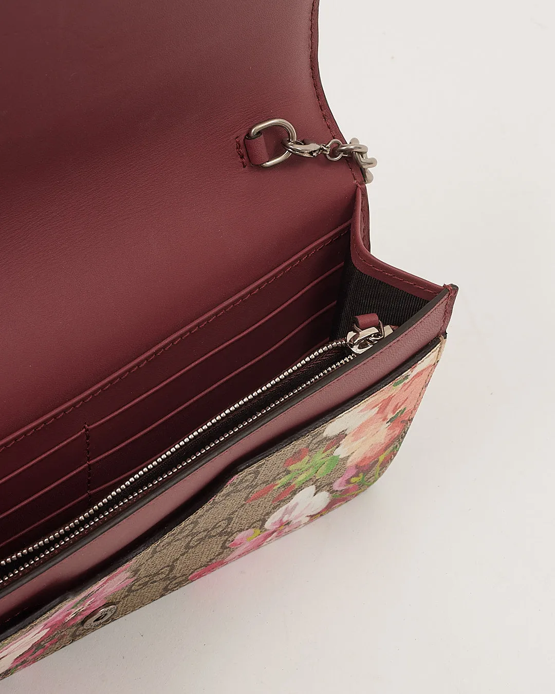 Gucci GG Coated Canvas Blooms Chain Shoulder Bag