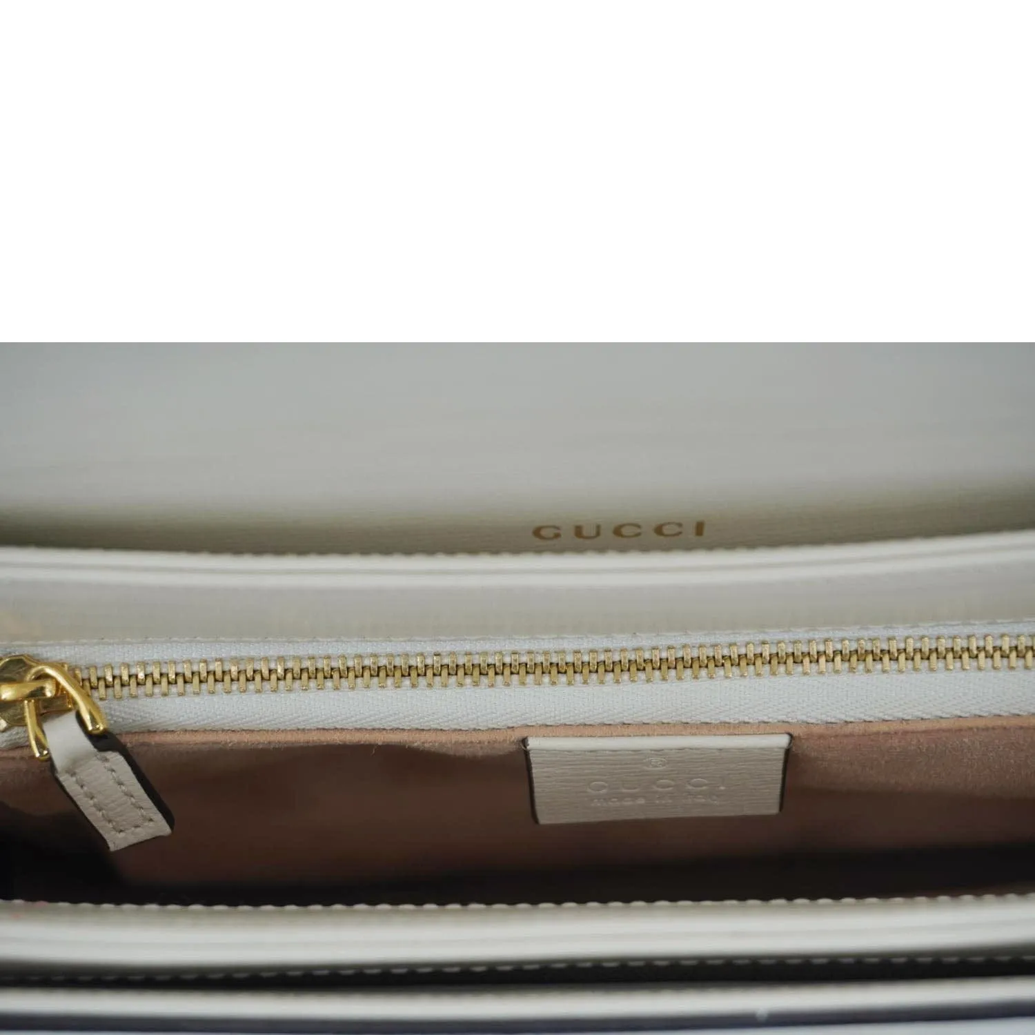 GUCCI Horsebit 1955 Small Leather Shoulder Bag White 602204