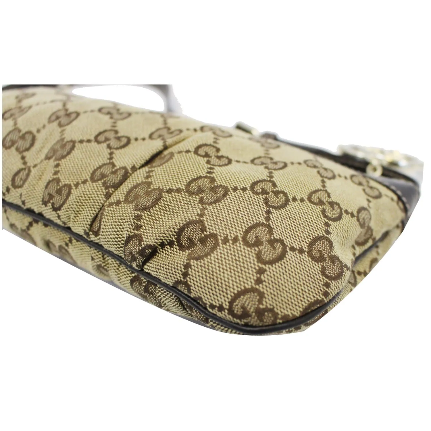 GUCCI Interlocking G Pochette GG Canvas Shoulder Bag Beige