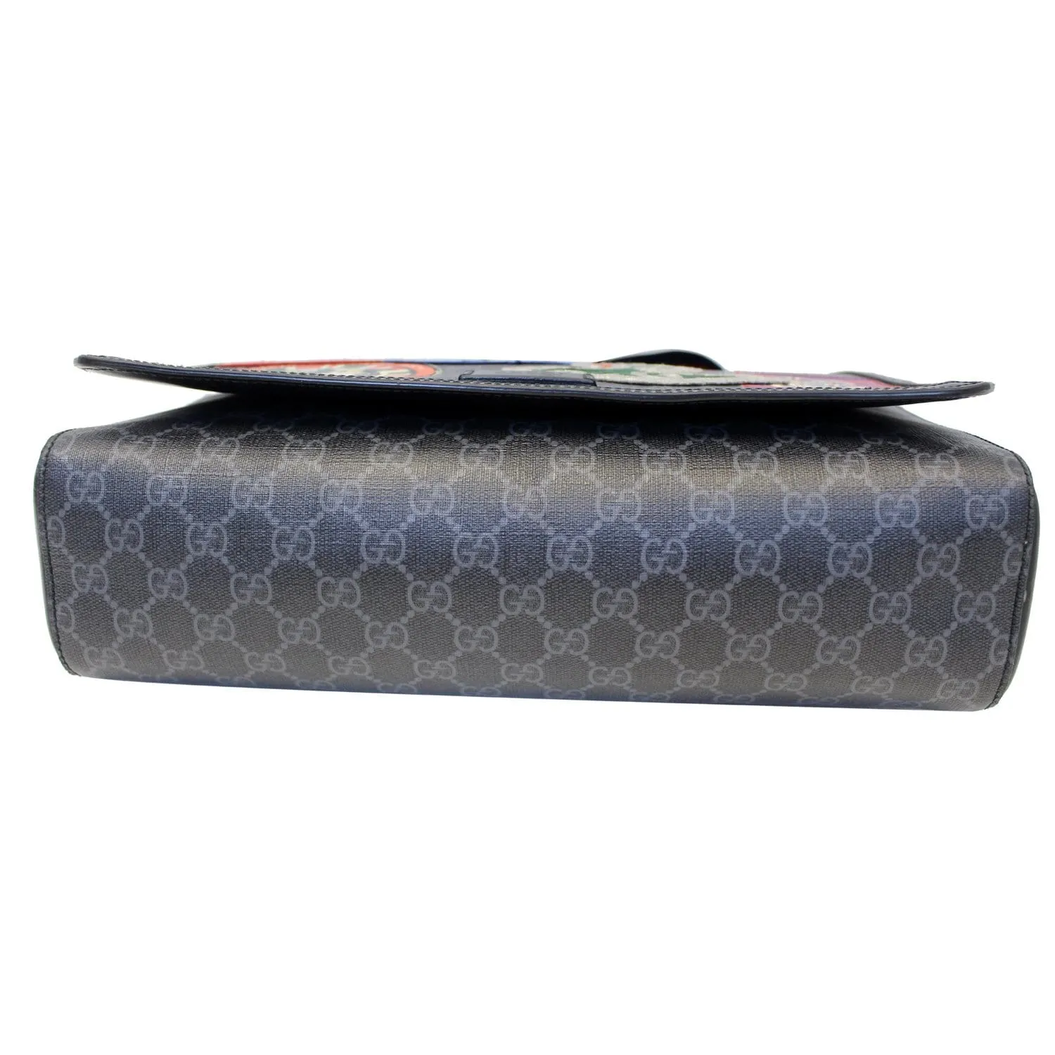 GUCCI  Night Courrier GG Supreme Flap Messenger Bag Black/Grey 474138