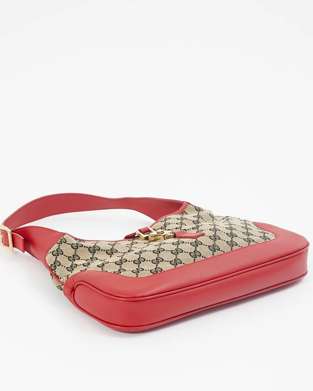 Gucci Red/Blue GG Print Canvas Jackie Shoulder Bag
