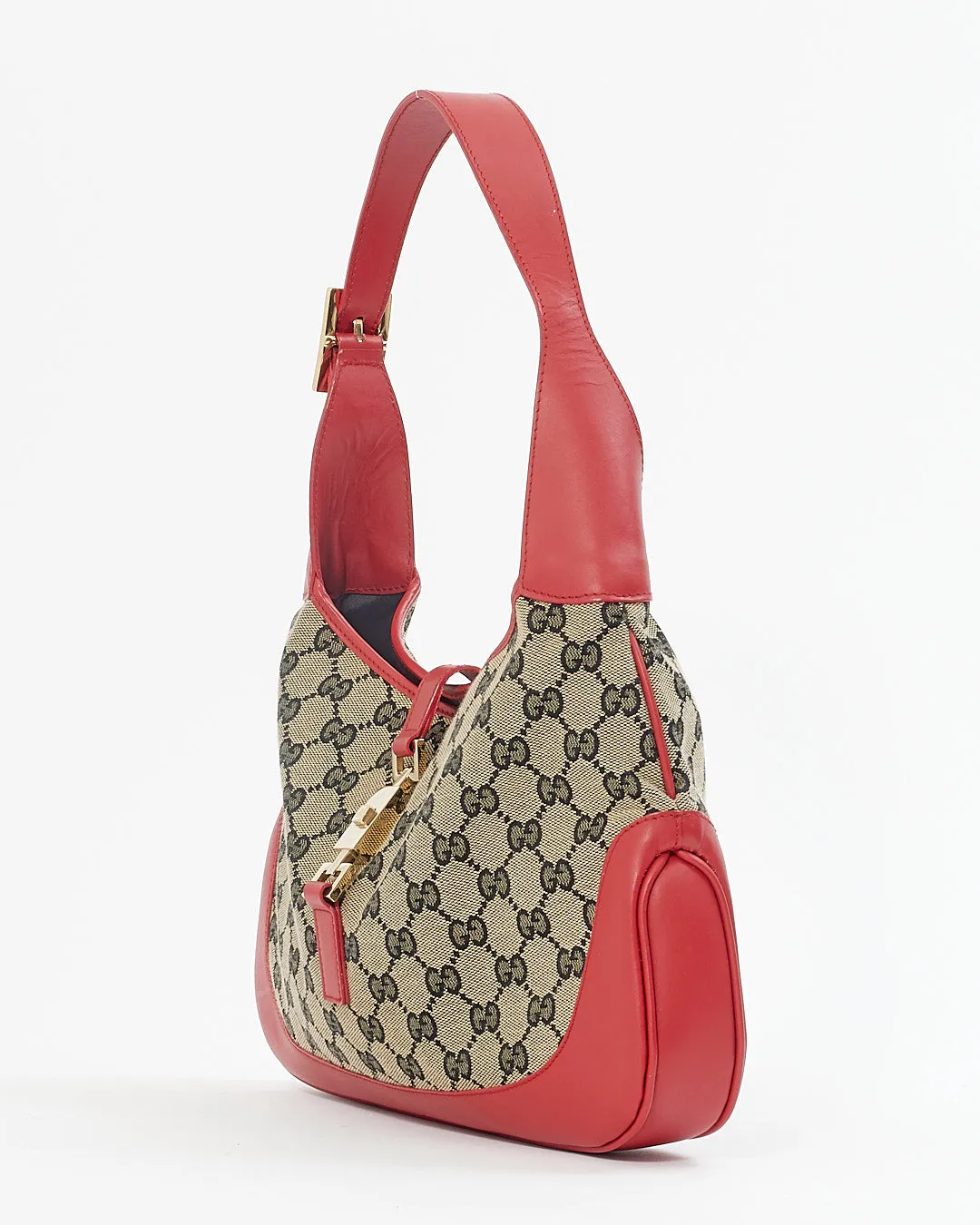 Gucci Red/Blue GG Print Canvas Jackie Shoulder Bag