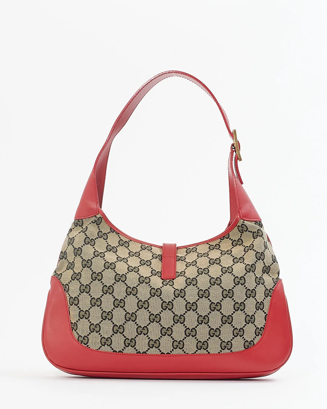 Gucci Red/Blue GG Print Canvas Jackie Shoulder Bag