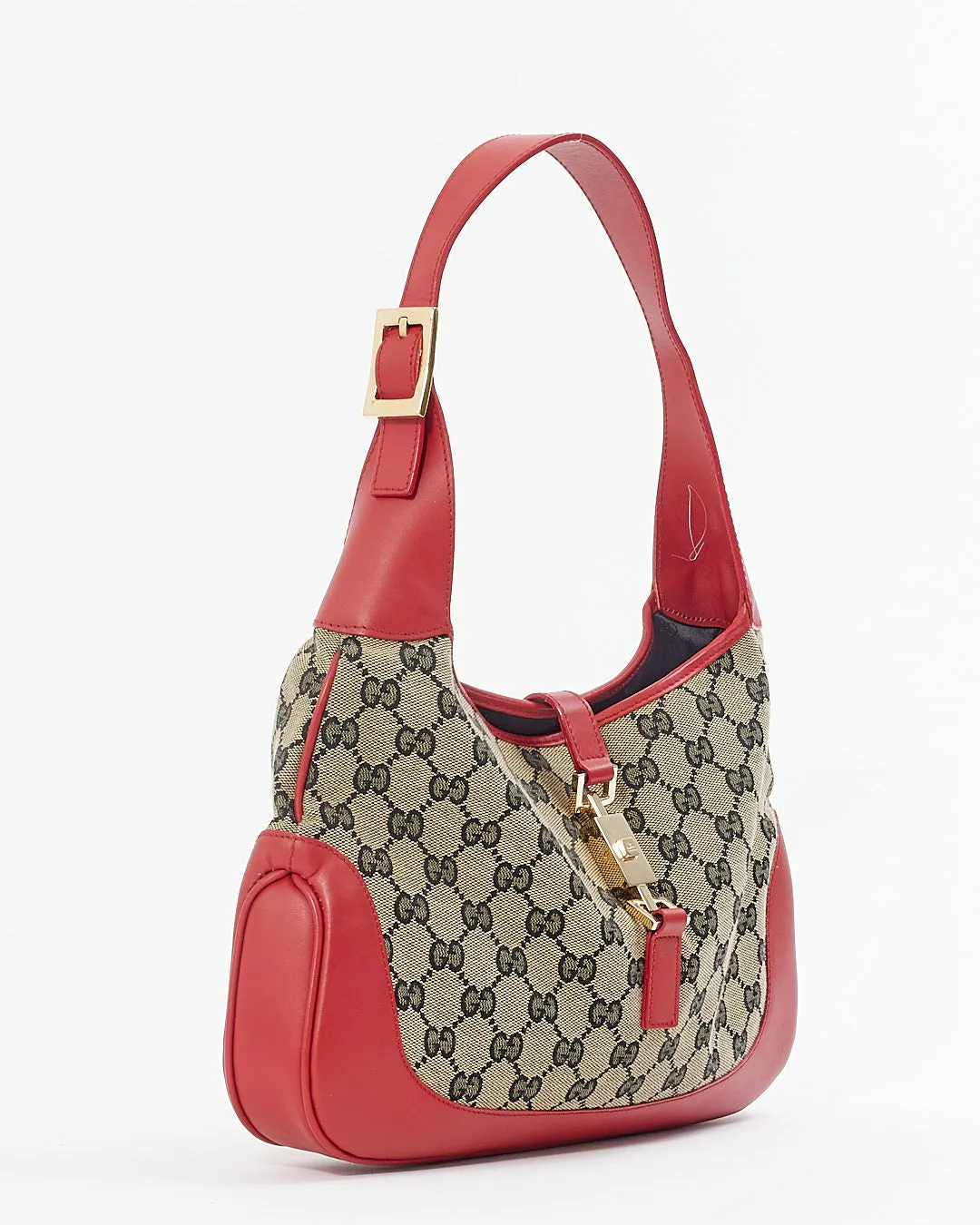 Gucci Red/Blue GG Print Canvas Jackie Shoulder Bag