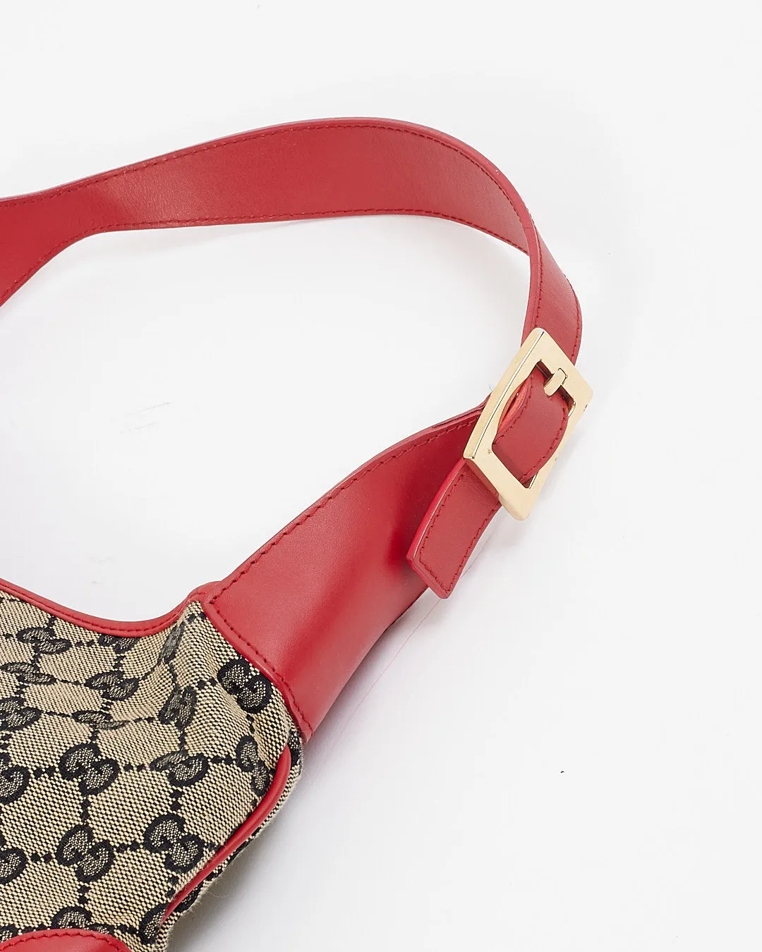 Gucci Red/Blue GG Print Canvas Jackie Shoulder Bag